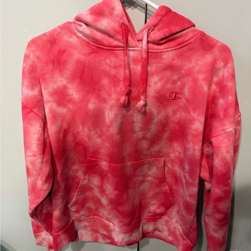 Champion juniors vibrant red tie dye hoodie -M - Picture 2 of 3